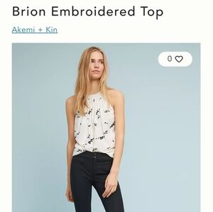 Anthropologie akemi + kin brion embroidered top size 0